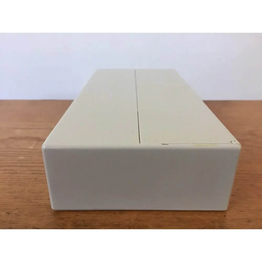 Vintage Sony 3.5in Floppy Disk Media Storage Case Top Open Hard Body Box Beige